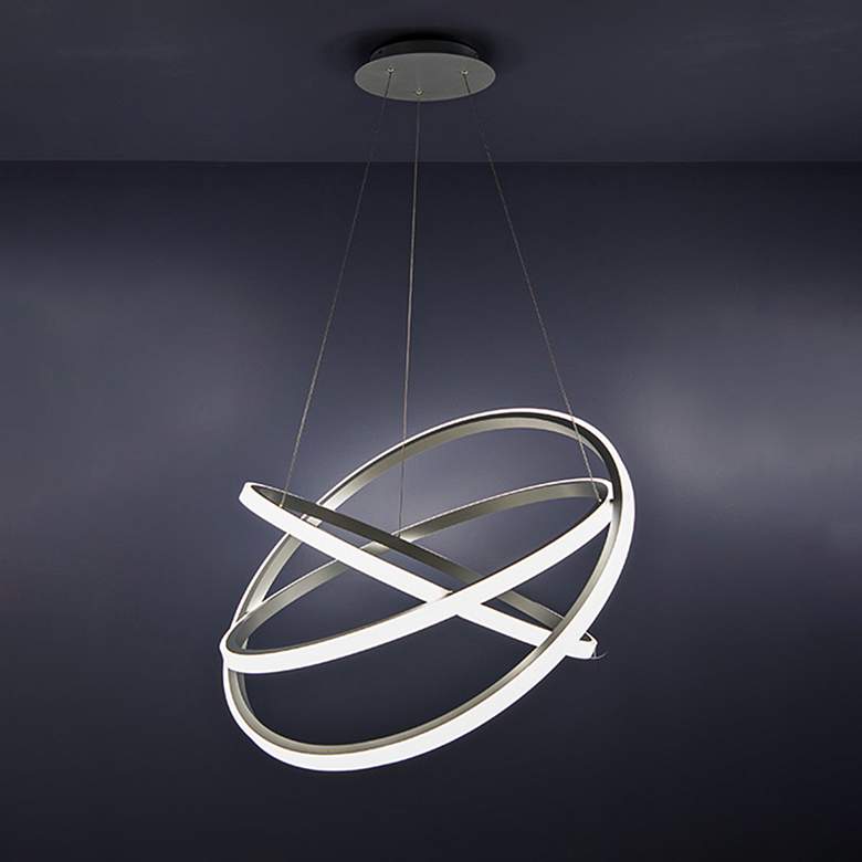 Image 2 Modern Forms Veloce 26" Wide Titanium 3-Light LED Pendant more views