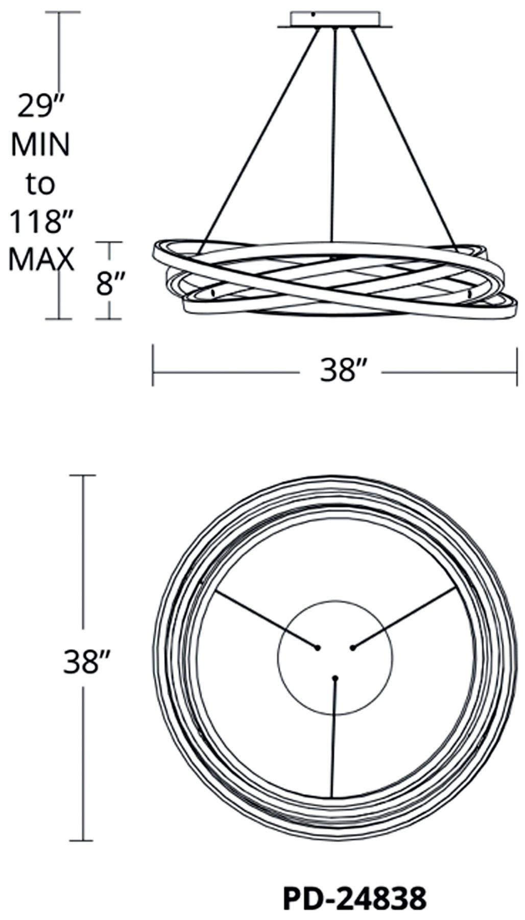 Image 3 Modern Forms Veloce 38" Wide Aged Brass LED Chandelier more views