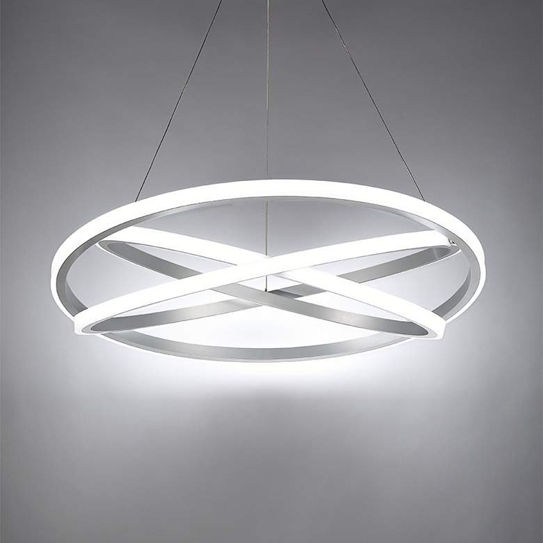 Image 3 Modern Forms Veloce 38 inch Wide Titanium 3-Light LED Ring Pendant more views