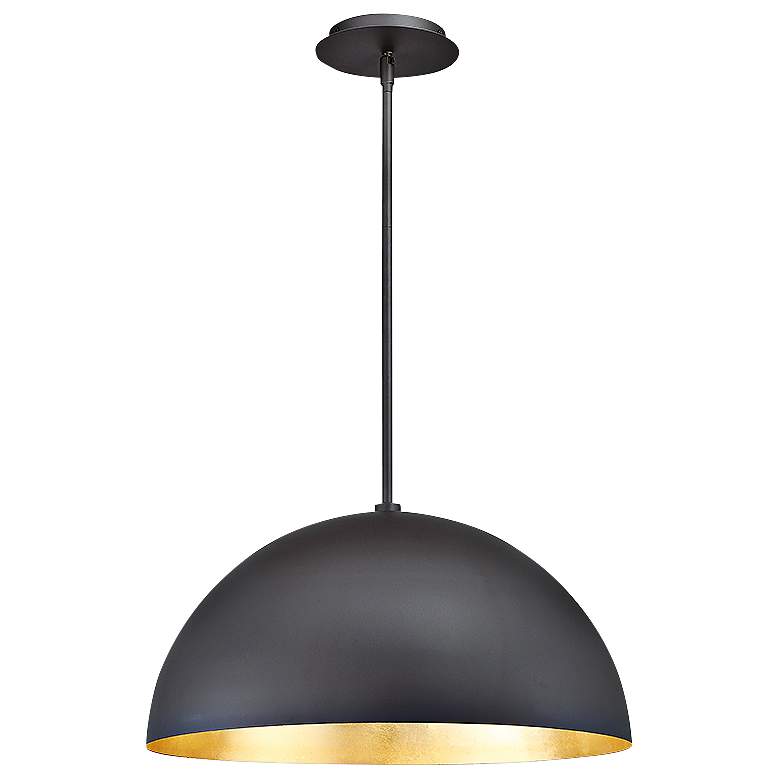 Image 2 Modern Forms Yolo 18" Dark Bronze and Gold Leaf LED Dome Pendant Light