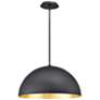 2_Modern Forms Yolo 18" Dark Bronze and Gold Leaf LED Dome Pendant Light