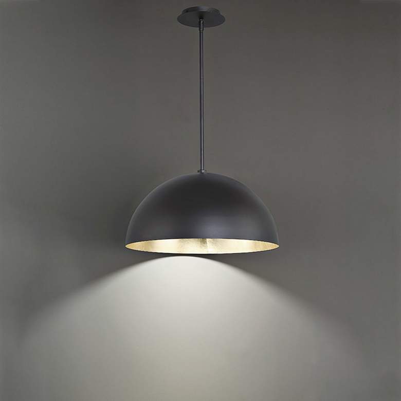 Image 3 Modern Forms Yolo 18" Dark Bronze and Gold Leaf LED Dome Pendant Light more views