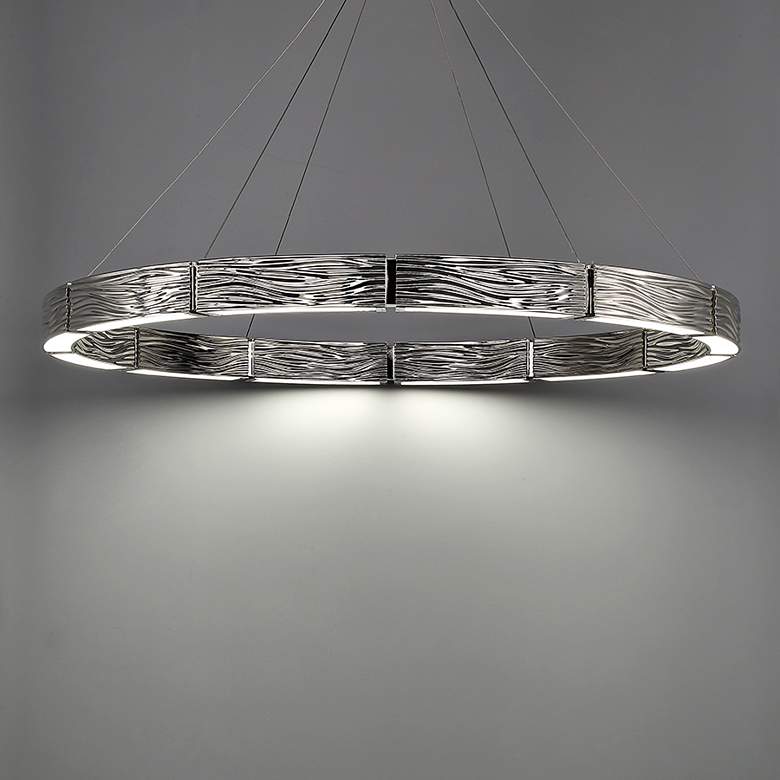 Image 2 Modern Forms Zelda 48"W Polished Nickel 12-Light LED Pendant more views