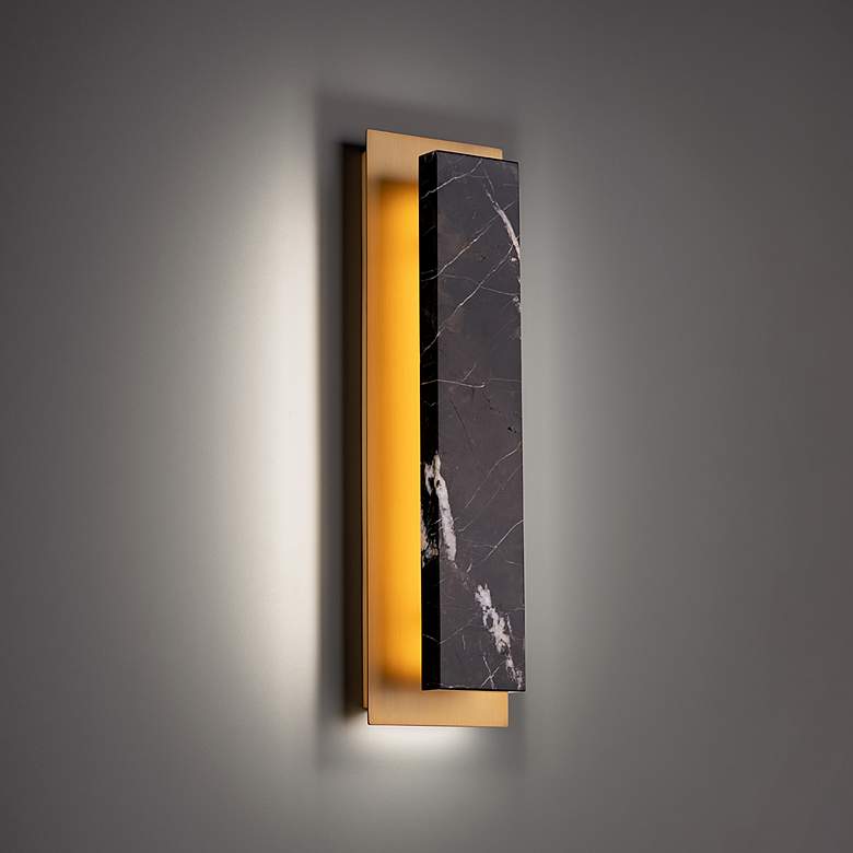 Image 1 Modern Forms Zurich 18"High Golden Black LED Wall Sconce