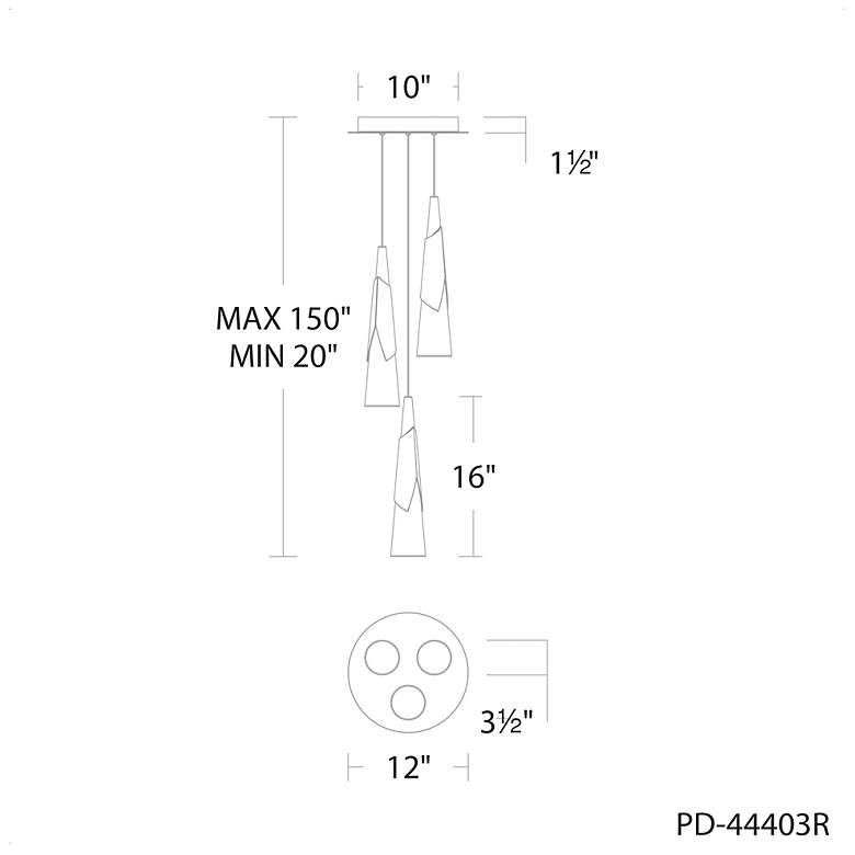 Image 4 Modern FormsKilt Aged Brass 2700-3000-3500-4000K more views