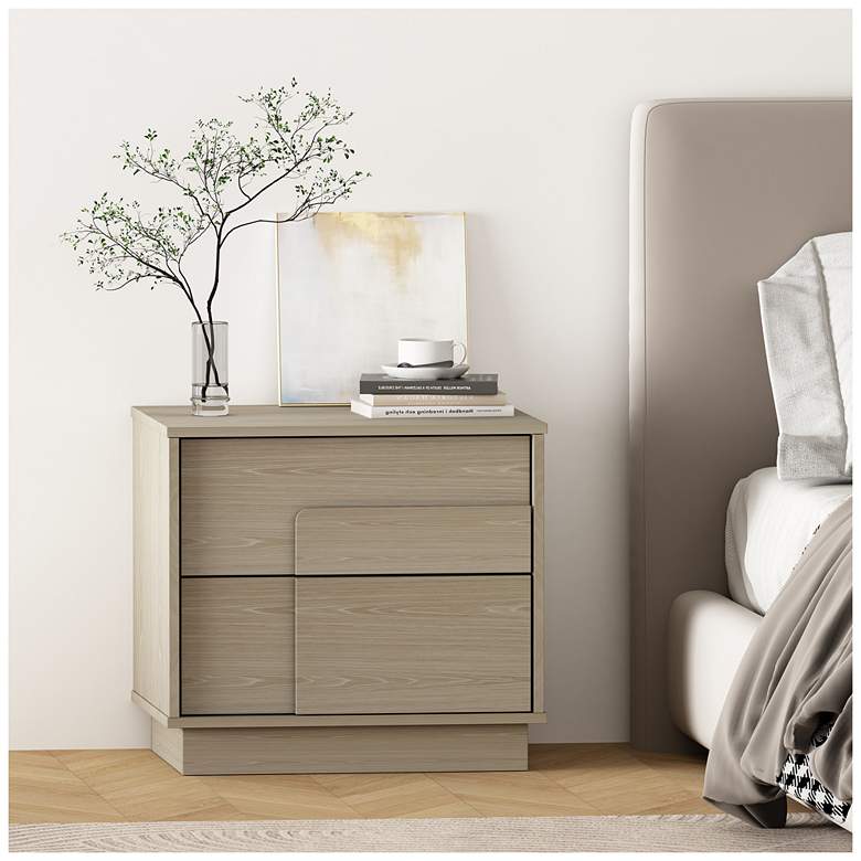 Image 1 Modern Horizon Nightstand with Easy Snap Assembly and 2 Full Extension in
