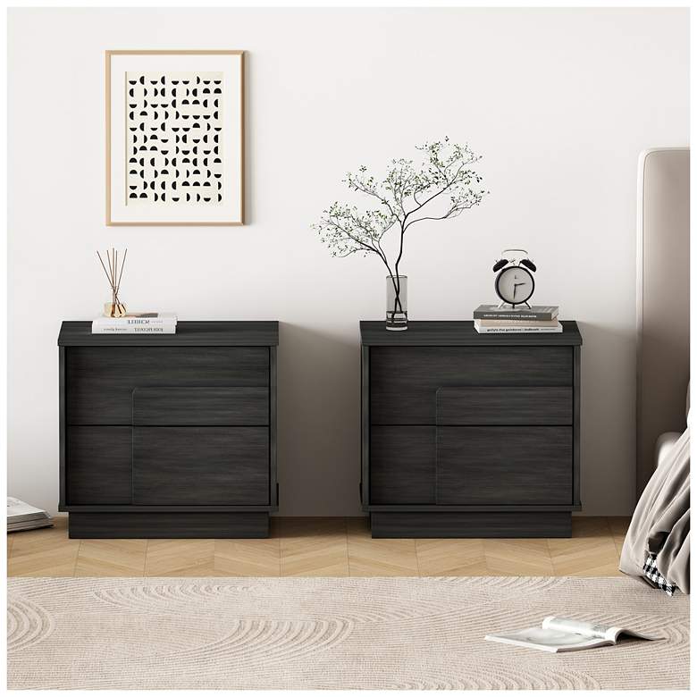 Image 1 Modern Horizon Nightstand with Easy Snap Assembly and 2 Full Extension in -