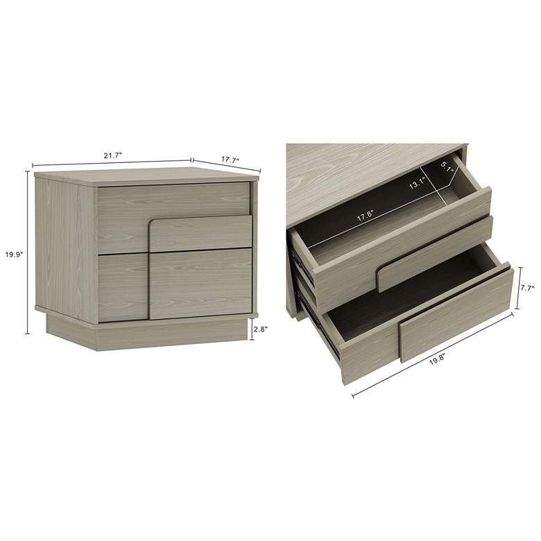 Image 3 Modern Horizon Nightstand with Easy Snap Assembly and 2 Full Extension in - more views