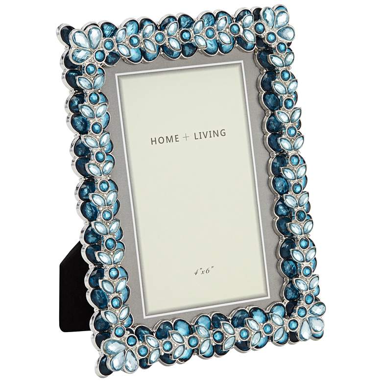 Image 1 Modern Jeweled Blue 4x6 Photo Frame