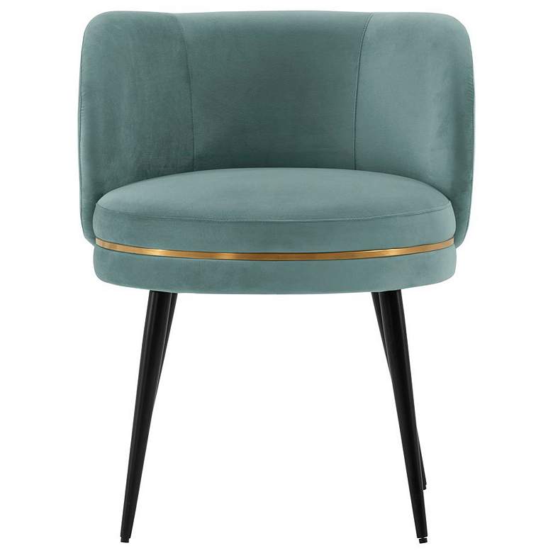 Image 1 Modern Kaya Pleated Velvet Dining Chair in Mint Green