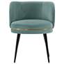 Modern Kaya Pleated Velvet Dining Chair in Mint Green