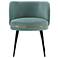 Modern Kaya Pleated Velvet Dining Chair in Mint Green