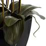 Modern Large White Faux Orchid in Black Pot