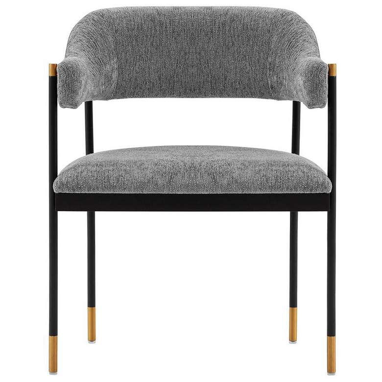 Image 1 Modern Lia Chenille Dining Armchair in Grey