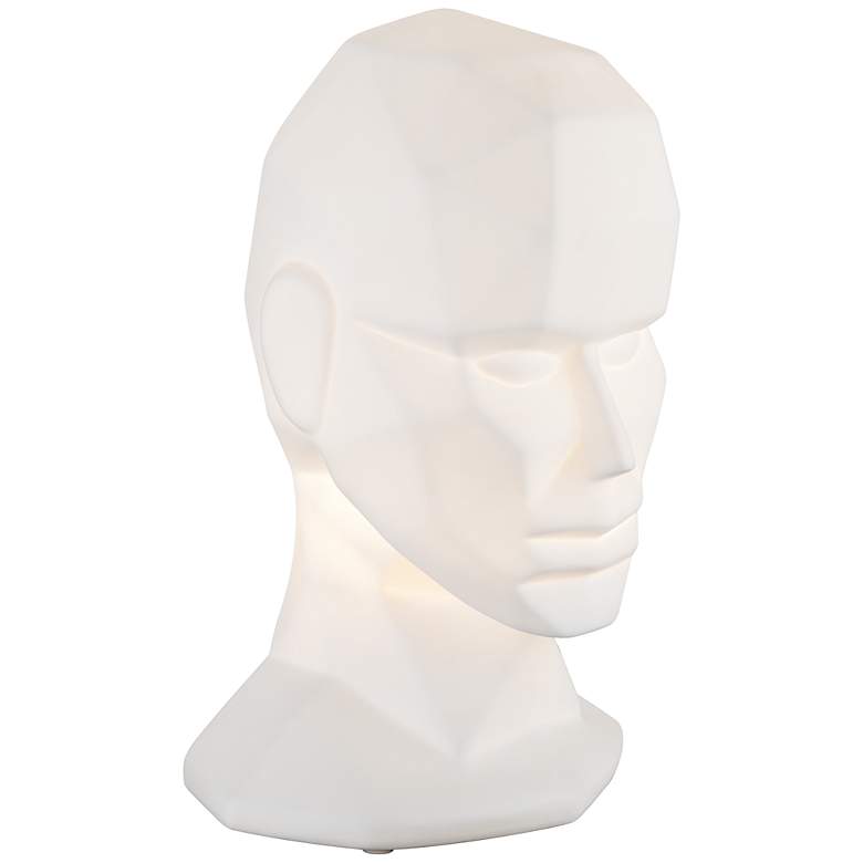 Image 1 Modern Man 10 1/4 inch High White Porcelain Accent Lamp