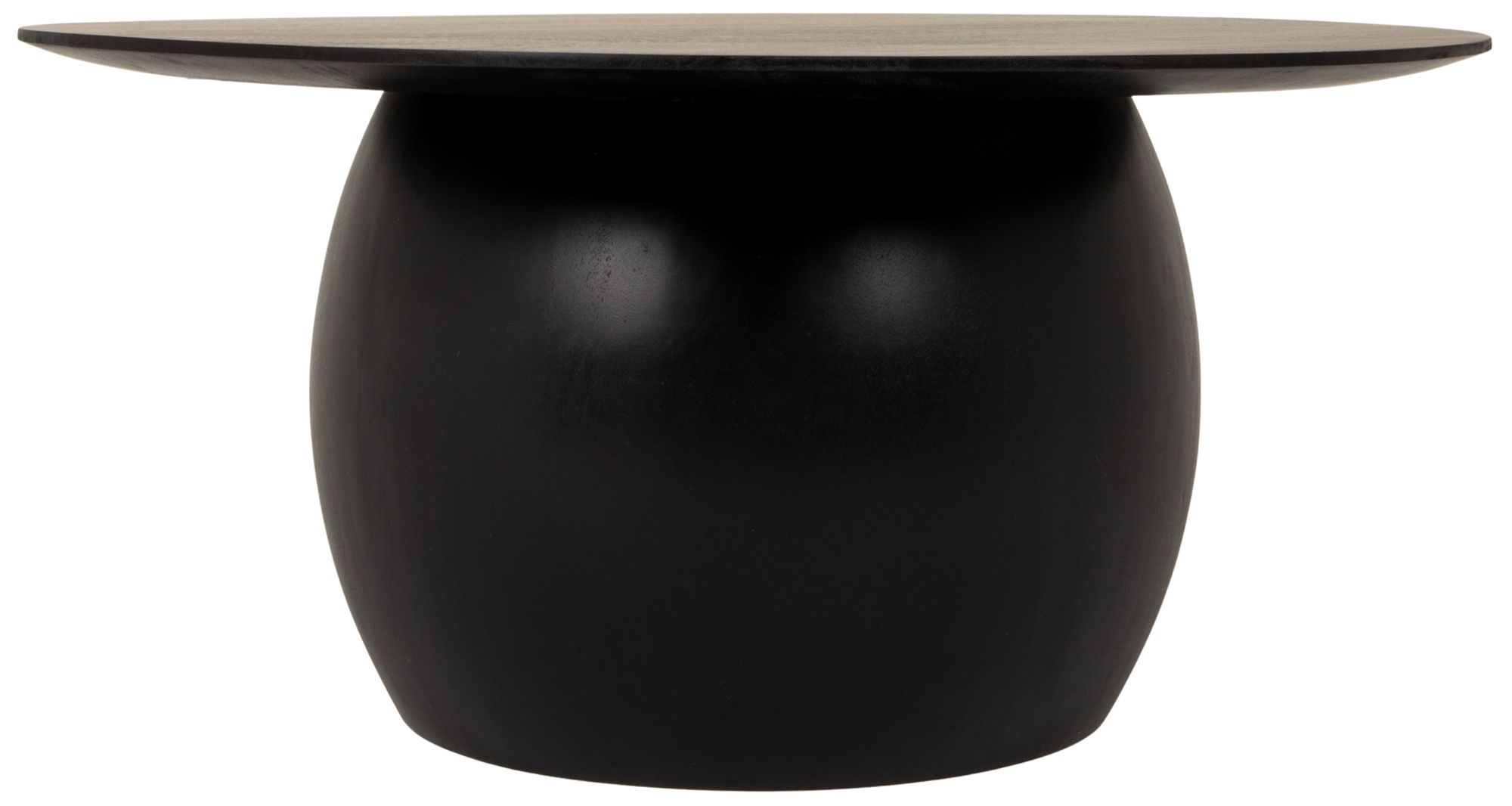 Image 5 Modern Mango Wood Round Accent Table, Black more views