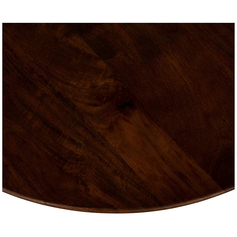 Image 5 Modern Mango Wood Round Accent Table, Dark Walnut more views
