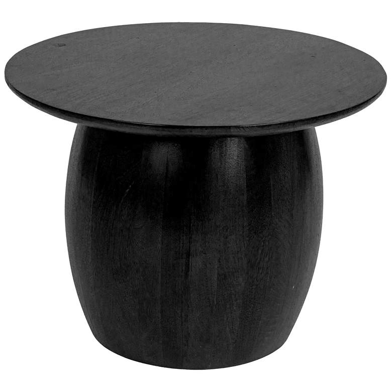 Image 2 Modern Mango Wood Round Side Table, Black