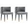 Modern Maya Tufted Velvet Dining Chair in Grey - Set of 2