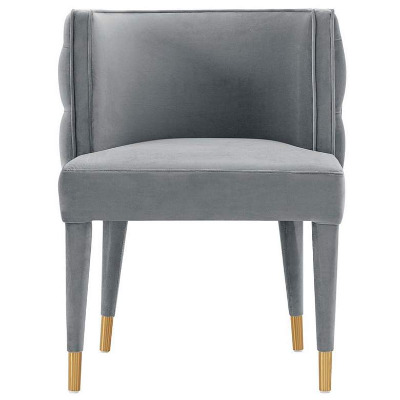 Image 1 Modern Maya Tufted Velvet Dining Chair in Grey