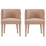 Modern Maya Tufted Velvet Dining Chair in Nude  - Set of 2