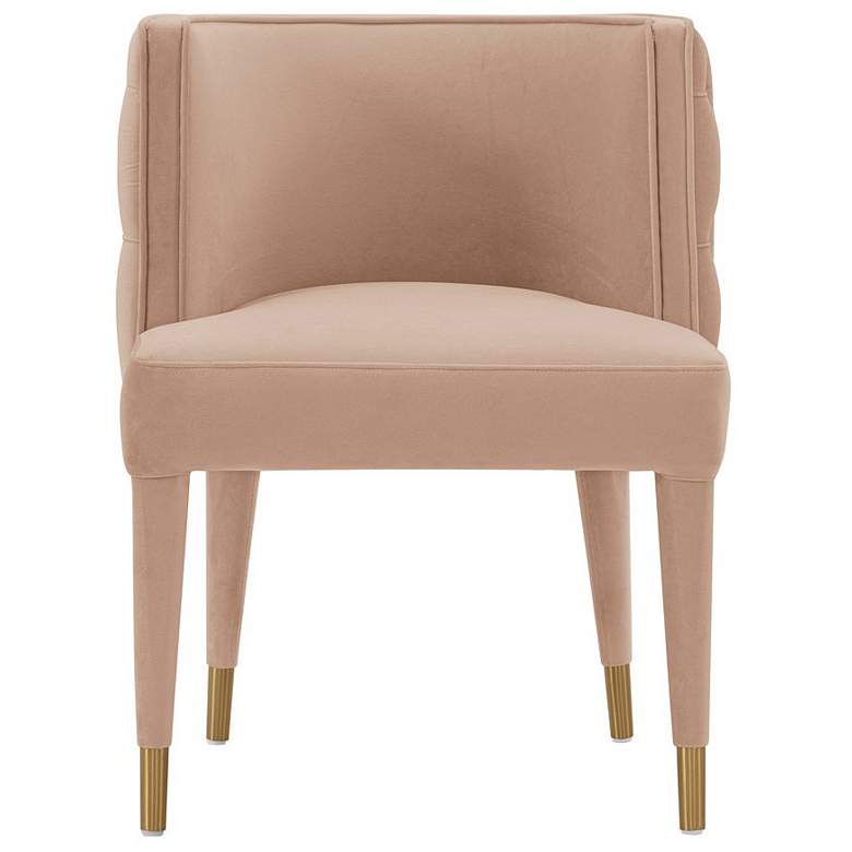Image 1 Modern Maya Tufted Velvet Dining Chair in Nude