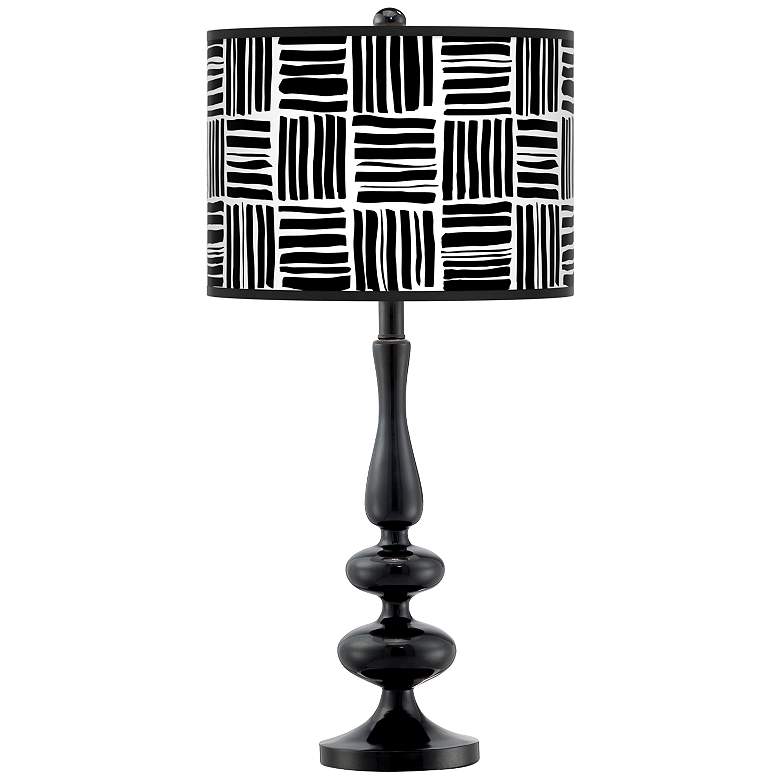 Image 1 Modern Mesh Giclee Paley Black Table Lamp
