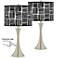 Modern Mesh Trish Brushed Nickel Touch Table Lamps Set of 2