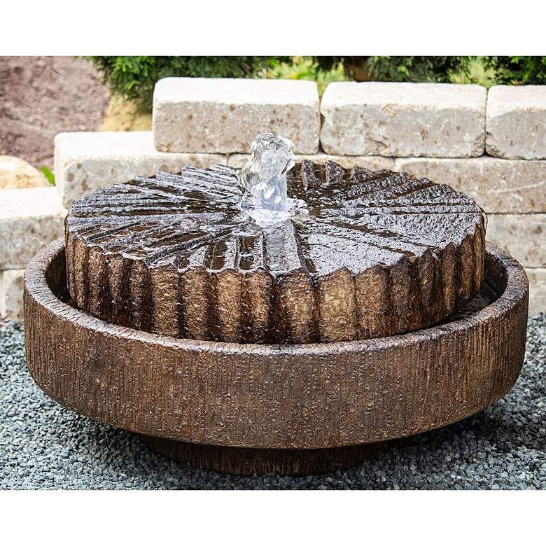 Image 1 Modern Millstone 14 1/2" High Relic Lava LED Outdoor Fountain