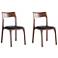 Modern Moderno Dining Chair in Leatherette Walnut and Black-Set of 2