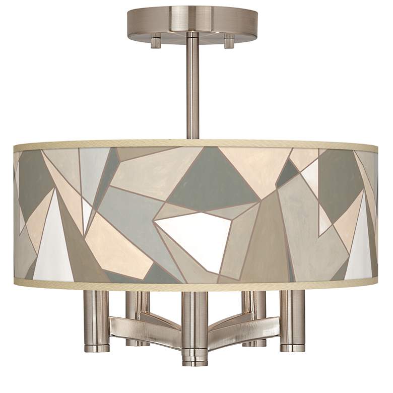 Image 1 Modern Mosaic I Ava 5-Light Nickel Ceiling Light