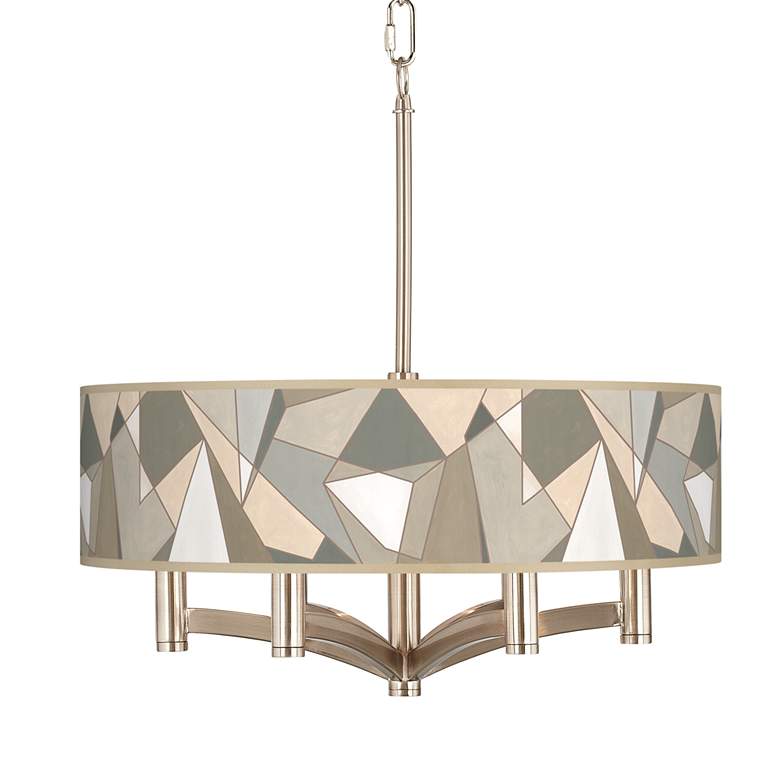 Image 1 Modern Mosaic I Ava 6-Light Nickel Pendant Chandelier