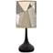Modern Mosaic I Giclee Black Droplet Table Lamp