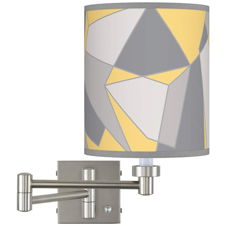 Modern Mosaic II Brushed Nickel Swing Arm Wall Lamp
