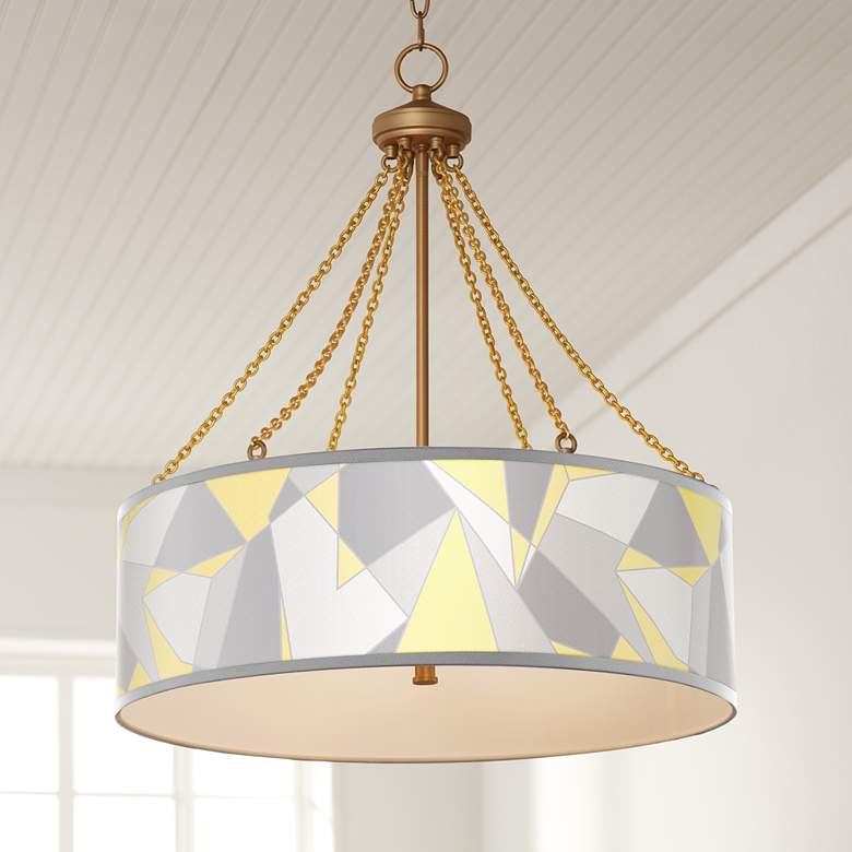 Image 1 Modern Mosaic II Dana Antique Brass Pendant Light