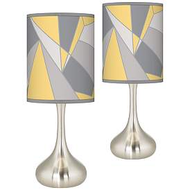 Image1 of Modern Mosaic II Giclee Modern Droplet Table Lamps Set of 2