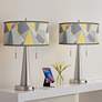 Thumbnail1 of Modern Mosaic II Vicki Nickel USB Table Lamps Set of 2