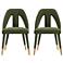 Modern Neda Velvet Dining Chair in Olive Green - Set of 2