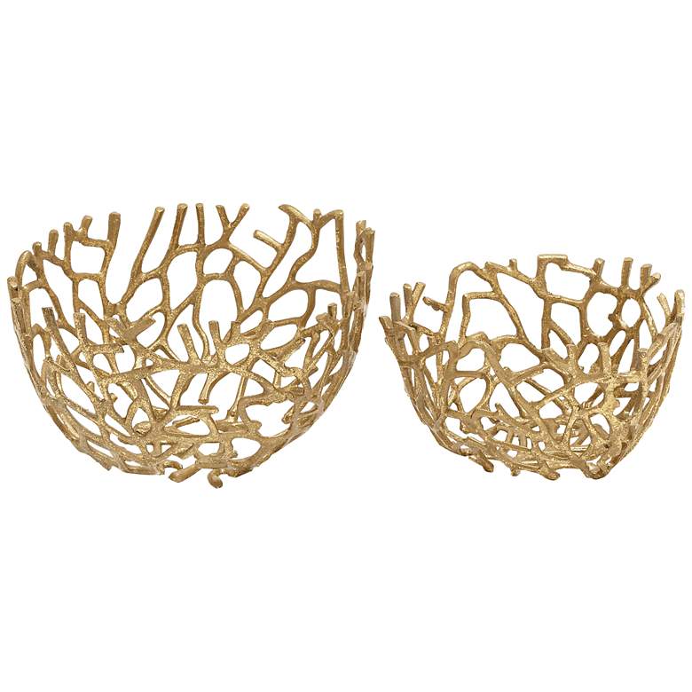 Image 1 Modern Nest Gold Metal Decorative Bowls Set of 2