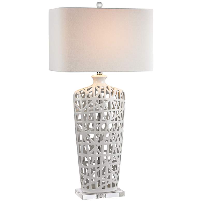 Image 1 Modern Nest High Gloss White Ceramic Table Lamp