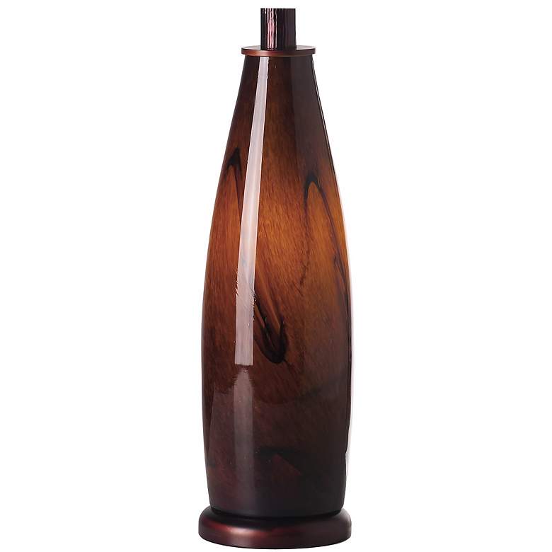 Image 1 Modern Night Light Table Lamp w/ Amber Glass Base