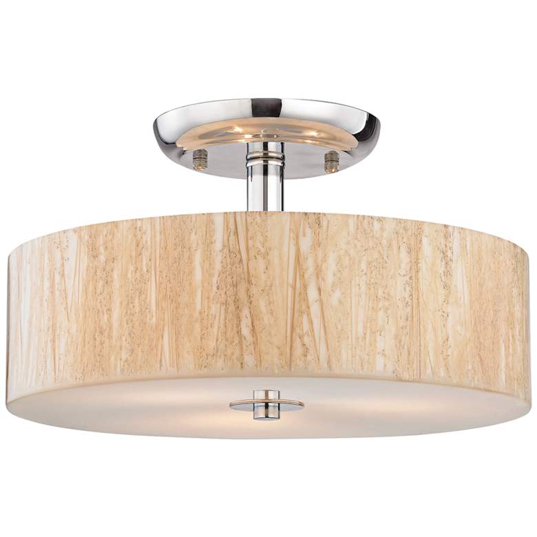 Image 1 Modern Organics 14"W Polished Chrome 3-Light Ceiling Light