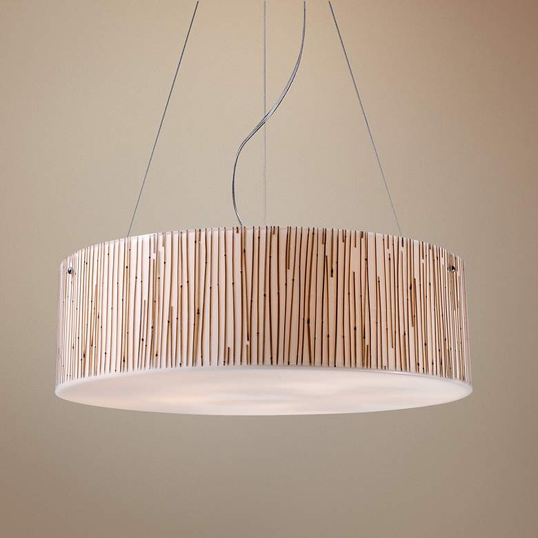 Image 1 Modern Organics 24" Wide Bamboo Stems Pendant Light