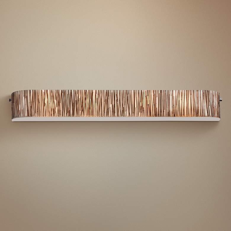 Image 1 Modern Organics 41" Wide Chrome Bamboo Stems Bath Light