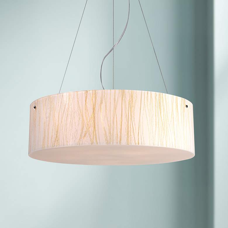 Image 1 Modern Organics Collection White Sawgrass Pendant Light