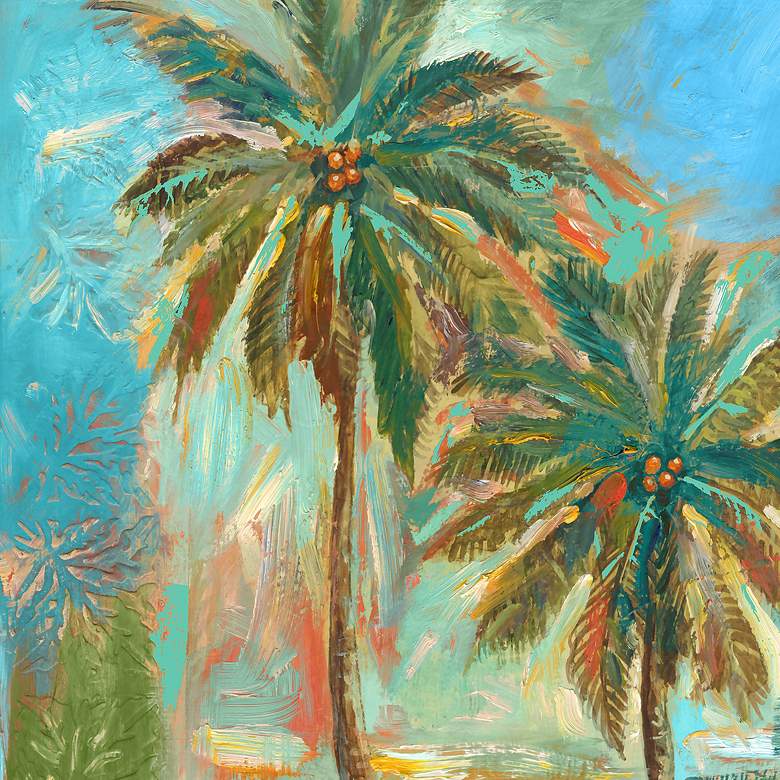 Image 2 Modern Palms #1 40" High All-Weather Outdoor Canvas Wall Art more views