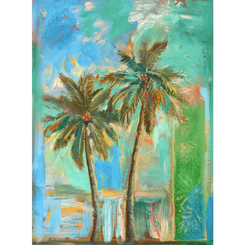 Image 1 Modern Palms #2 40" High All-Weather Outdoor Canvas Wall Art