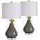 Modern Pear 18" High Accent Table Lamps Set of 2