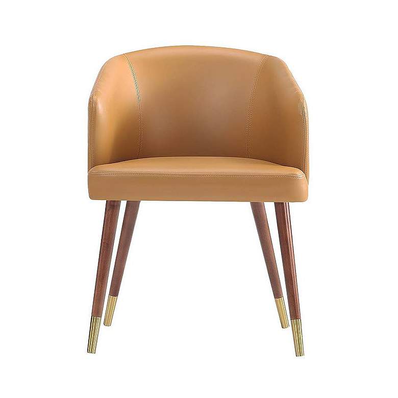 Image 1 Modern Reeva Dining Chair in Walnut and Camel Leatherette