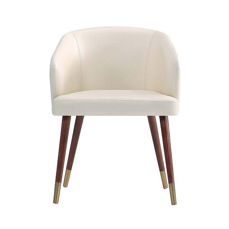 Image 1 Modern Reeva Dining Chair in Walnut and Cream Leatherette